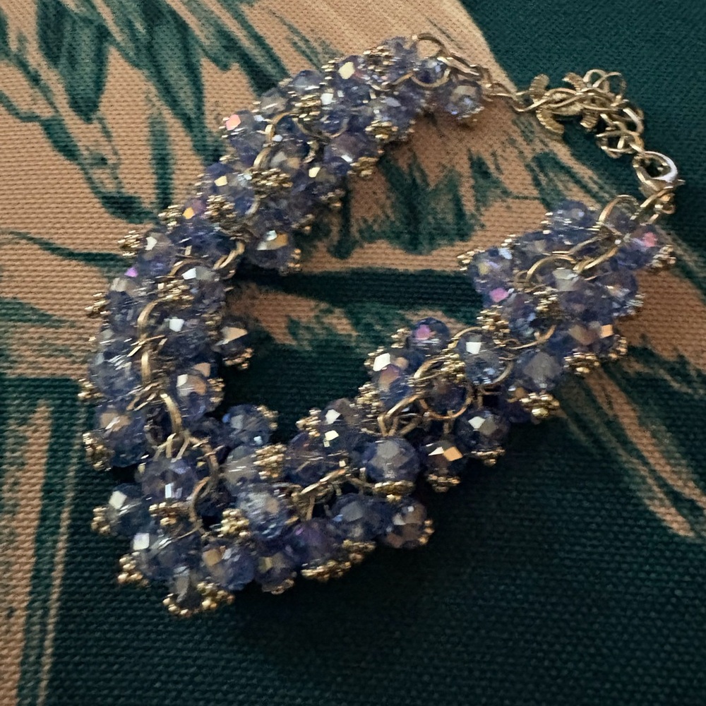 Vintage Blue & Silver Beaded Bracelet
